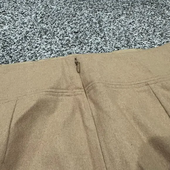 New without tags, LOFT Wool Mini Tan Zip Skirt, Size 4 - Picture 10 of 10